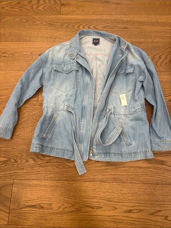 GAP Jackets & Blazers - GAP Light Blue Denim Utility Jacket with Belt